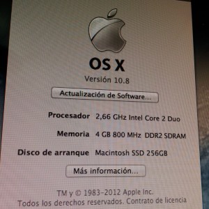 iMac con Mountain Lion y SSD